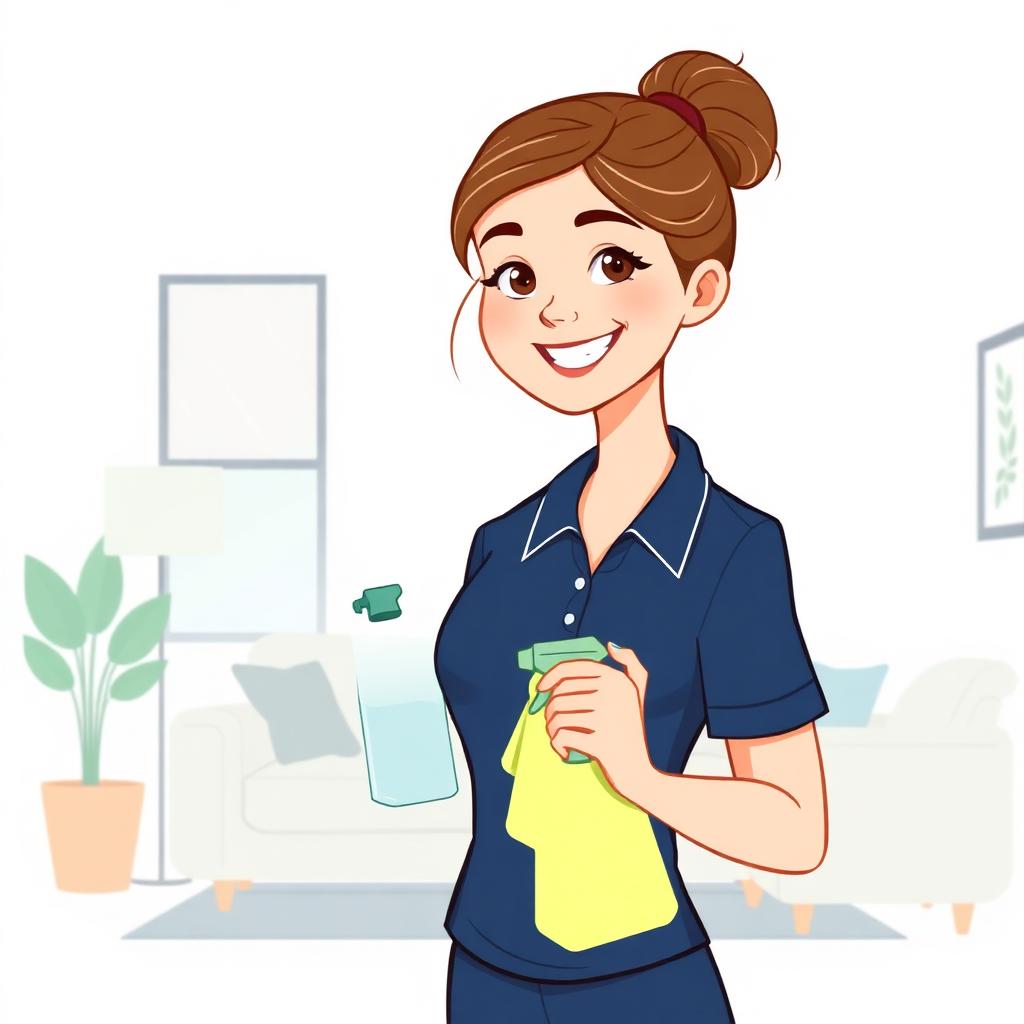 Professional cleaner at work